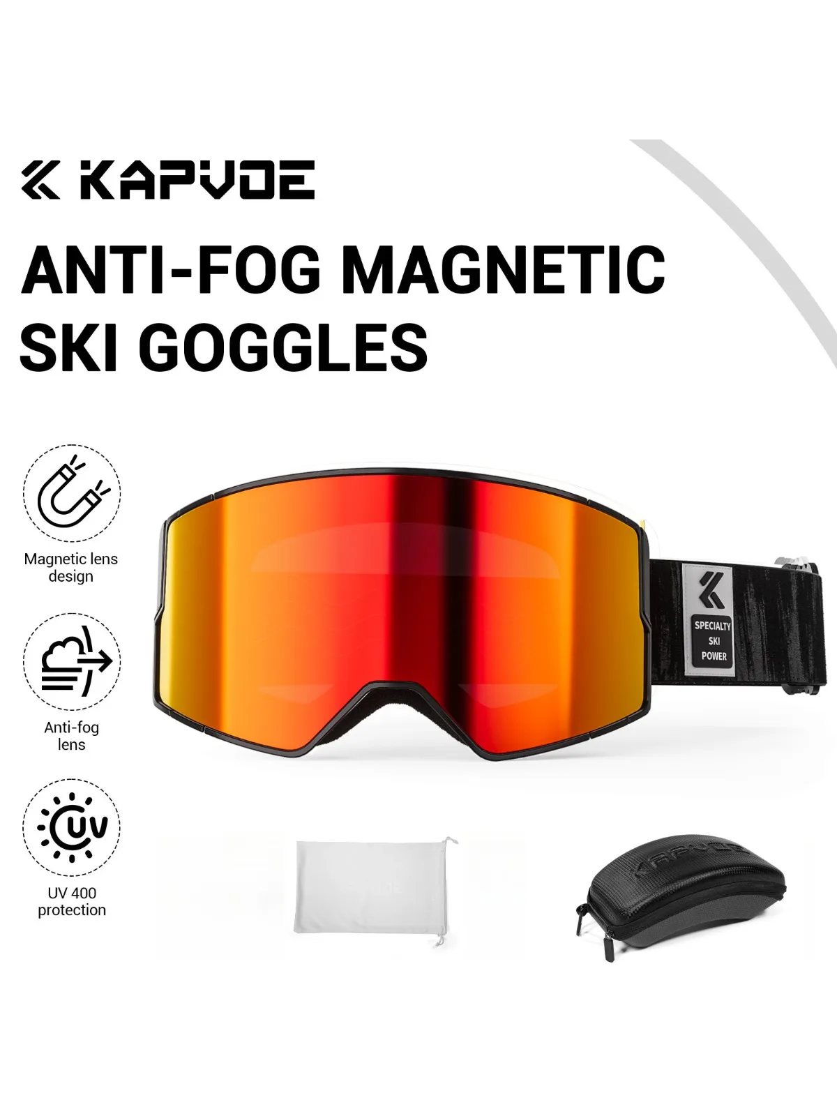 AliExpress kapvoe Kapvoe Snow Goggles Ski Snowboarding Skiing Mask for Men Women Anti-Fog Lens Kit UV400 Protection Snowmobile Glasses Motorcycle