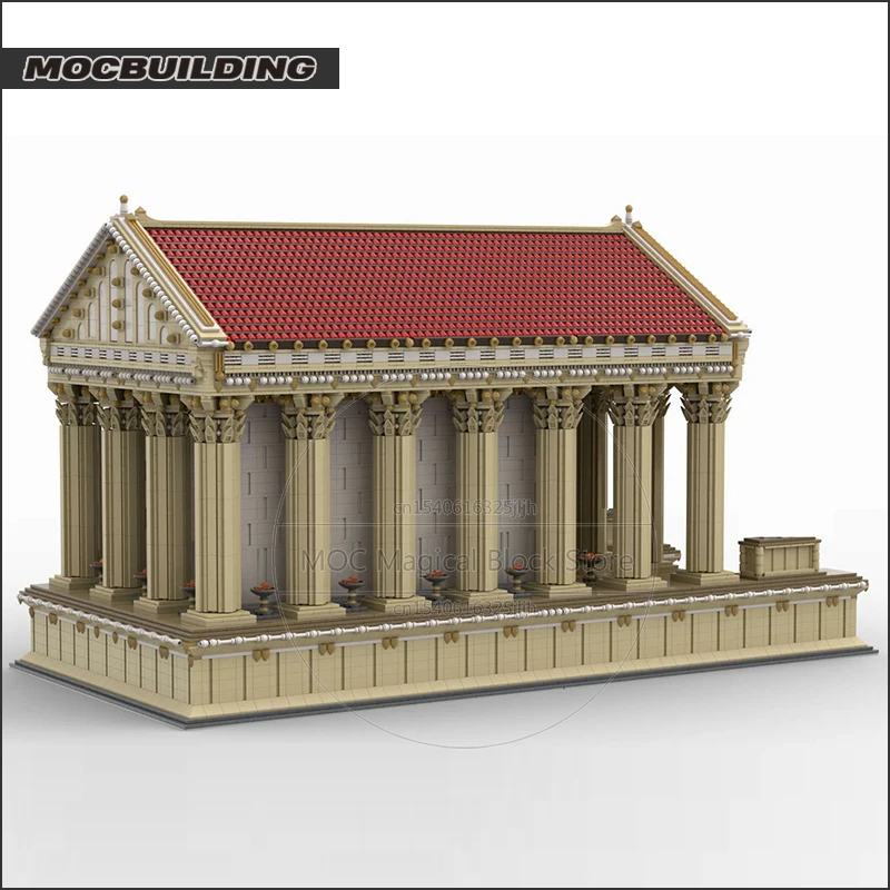 Ancient Roman Temple MOC Building Blocks Famous Castle Architecture City Street View Modular Brick Creative Collection Toys Gift