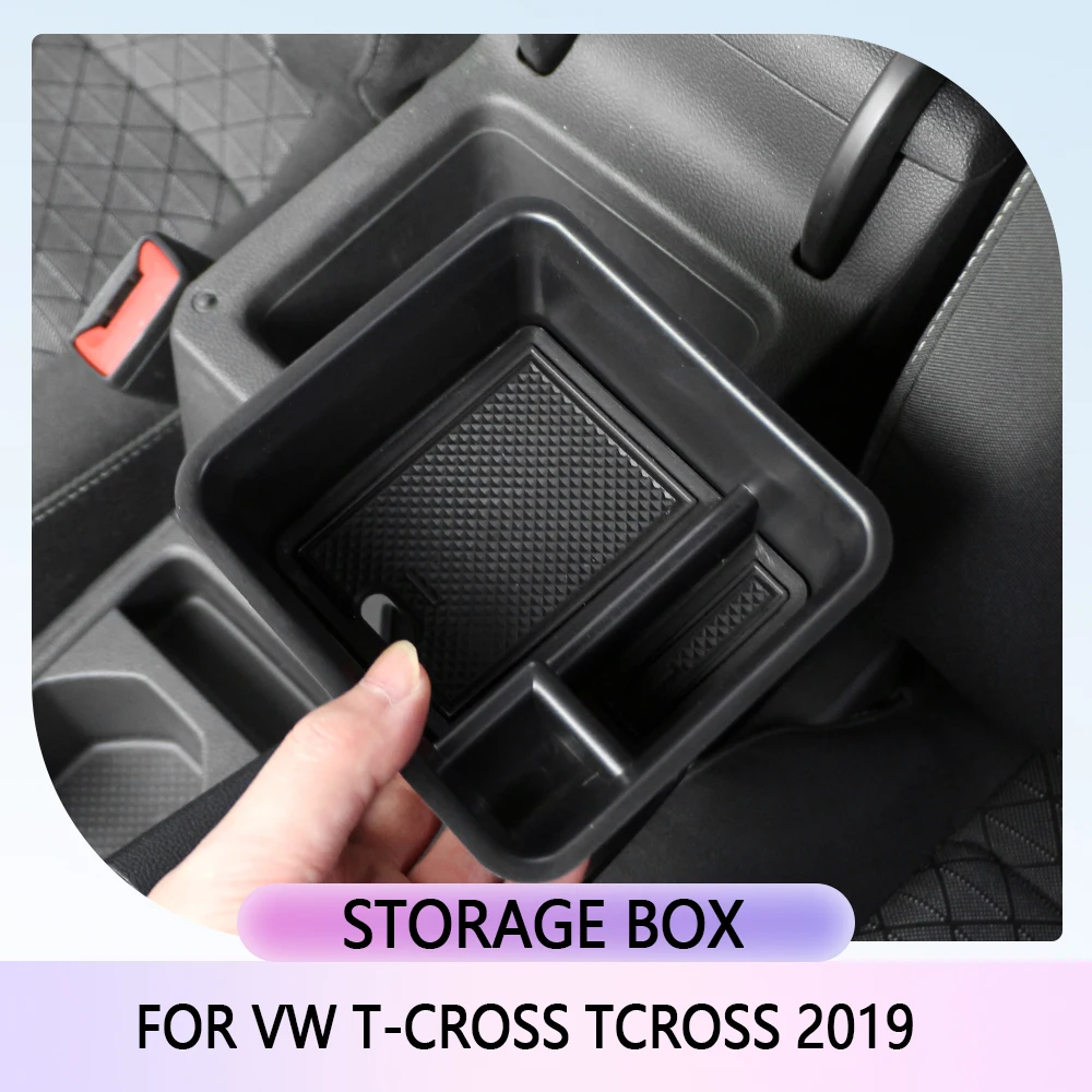 Car Console Armrest Storage Box Container Case for VW T-cross Tcross 2019-2023 Refit Accessories Styling