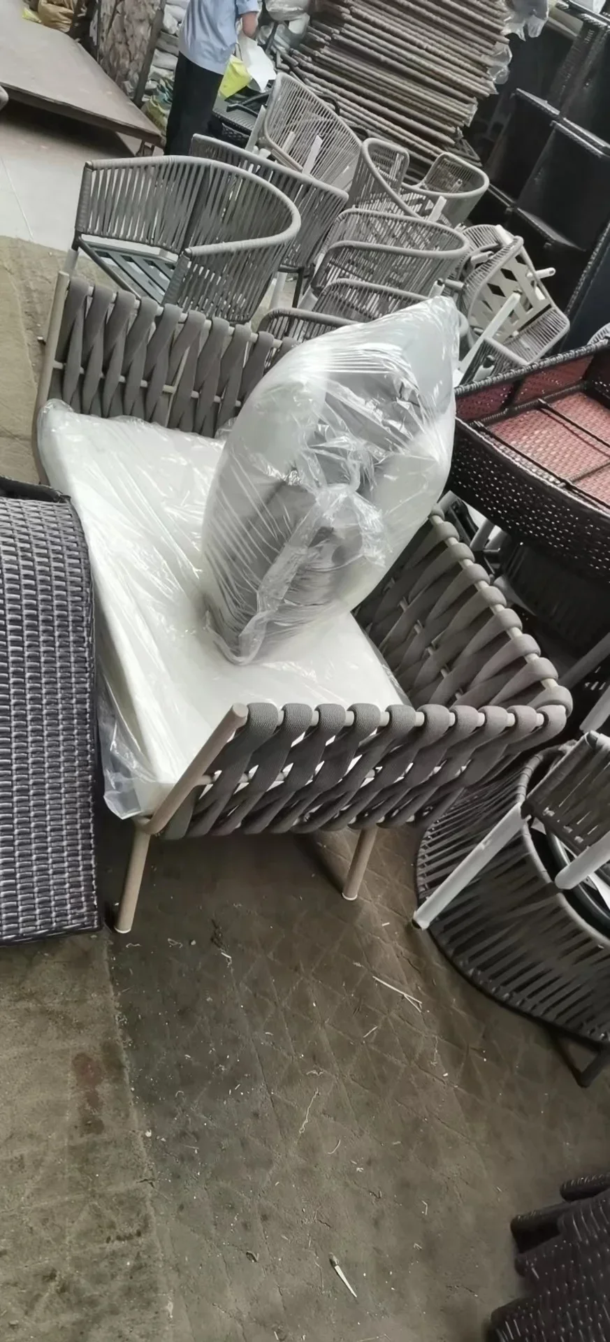 Nordic Outdoor Sofa Combination Sunscreen Tea Table Sun Terrace Outdoor Rattan Furniture Garden Courtyard Villa Living Room