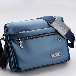 Bolsa crossbody multifuncional masculina, bolsa casual de negócios oxford, bolsa mensageiro de ombro masculina, à prova d'água, viagem, escola, retrô, zíper