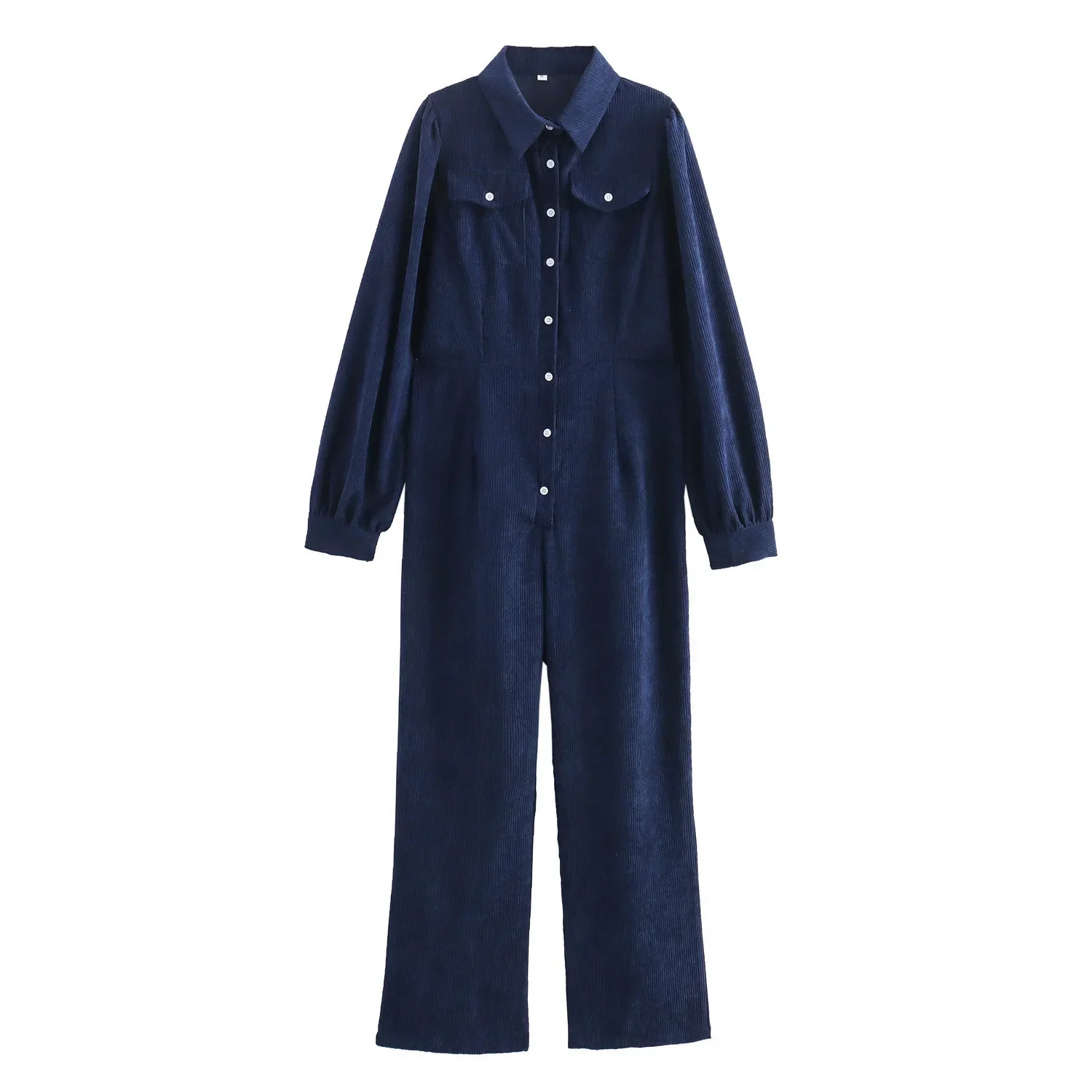 

Осень-зима, женская рабочая одежда, стильный комбинезон с длинным рукавом, рубашка с воротником на талии, длинные брюки, цельный костюм