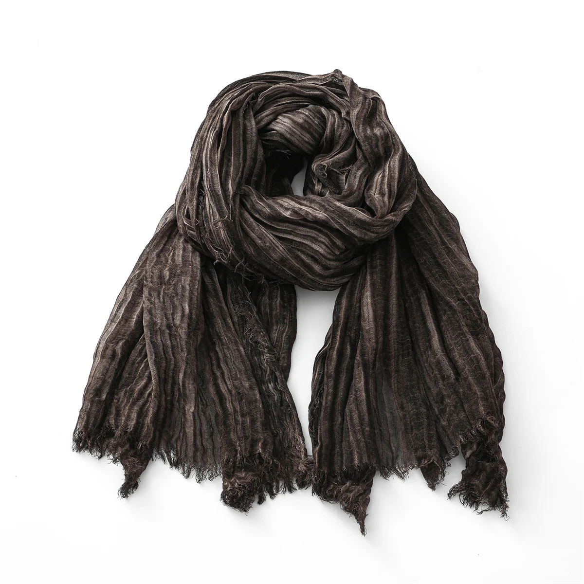 Mode Crinkle Baumwolle Leinen Schal für Männer Frauen Weiche Warme Pashmina Kurze Quaste Schals Männlichen Zubehör Bufandas Schals – Detail 7