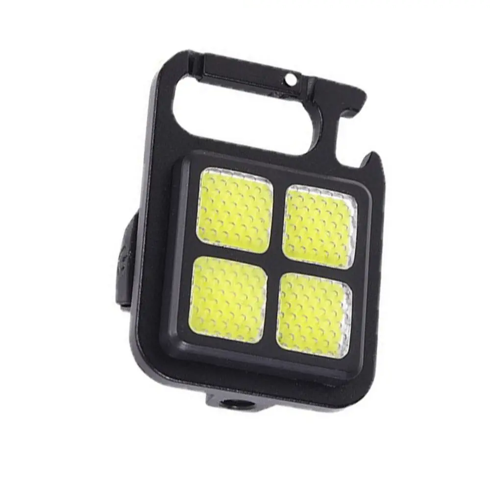 2 Pcs torcia a Led piccola ad alta luminosità impermeabile ricarica USB lampada da campeggio pieghevole multifunzionale portachiavi luce esterna