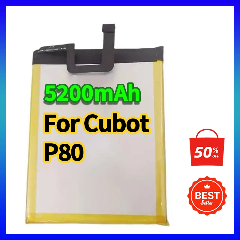 100% NEW For Cubot P80 Battery 5200mAh Mobile Phone Replacement Backup Batteria Batterie For Cubot