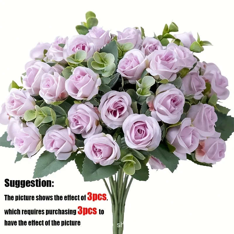 

Simulated 5-fork Eucalyptus Rose Bouquet Plastic Flower Wedding Birthday Party Decoration Plant Bonsai Accessories Bouquet
