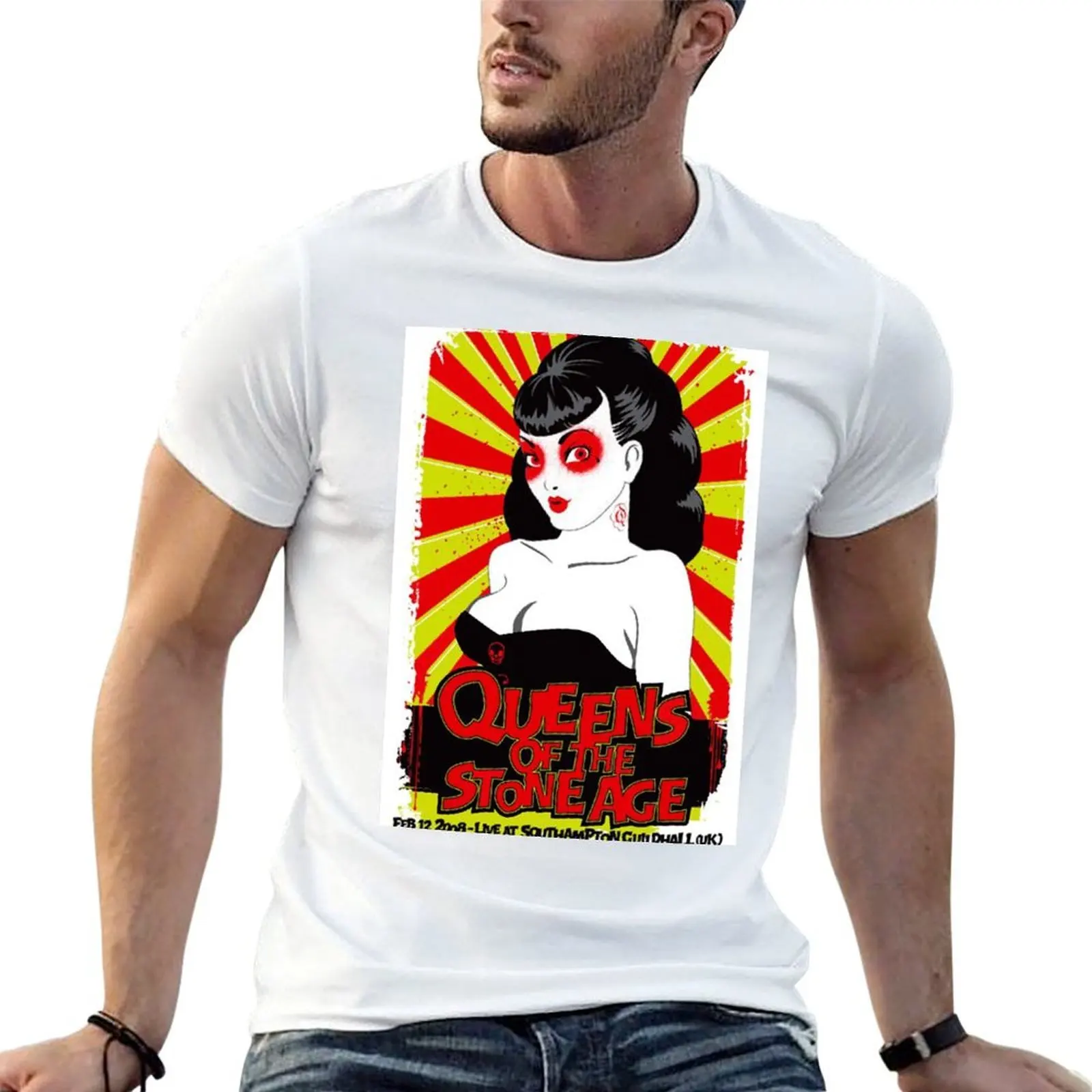 

Queens of the stone age Poster 2008 T-Shirt t shirts for man cotton funny anime t shirts oversize T-Shirt