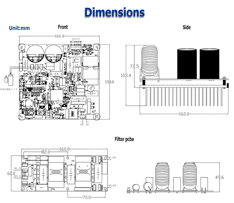 Air Conditioner Controller Heat Pump Compressor Driver DC Inverter Control Board PCB Assembly PCBA