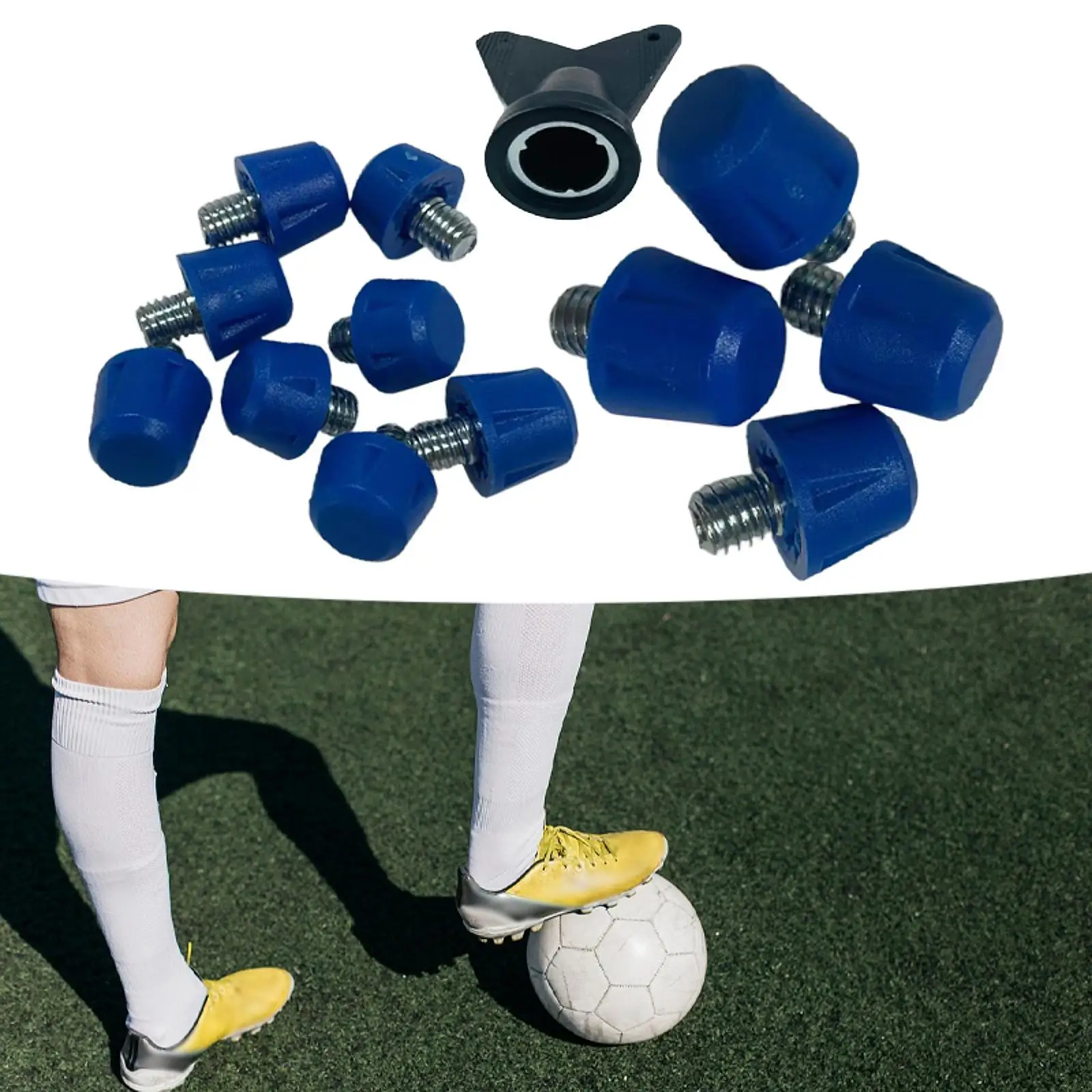 

12x Football Shoe Spikes Football Boot Studs Non Slip with Wrench Portable Screw in Soccer Boot Cleats for Outdoor Sports