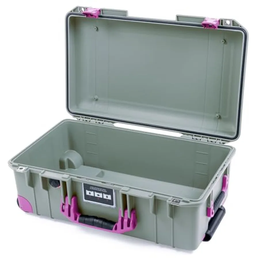 

Pelican Air 1535 Carry-On for travel, lightweight polypropylene, sage green, waterproof with latches and trolley system