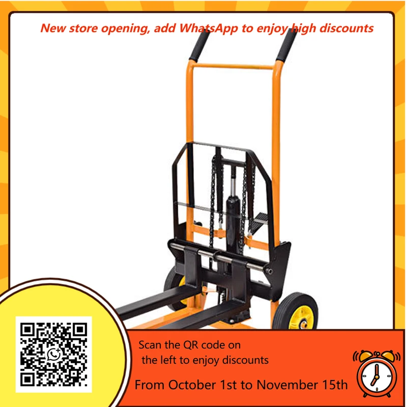 

Manual Hand Pallet Stacker Lifter Stacker 400kg Hydraulic Retractable Forks New Condition for Warehouses