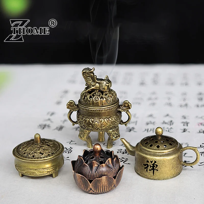 Mini Zen Style Incense Alloy Mini Boshan Incense Burner Chinese Ancient Home Indoor Decoration Sandalwood Stick Cense Holder