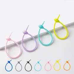 10pcs/set Tadpole Shaped Cable Winder New 210mm Keychain Pendants Cable Line Tie DIY Cable Strap Organizer