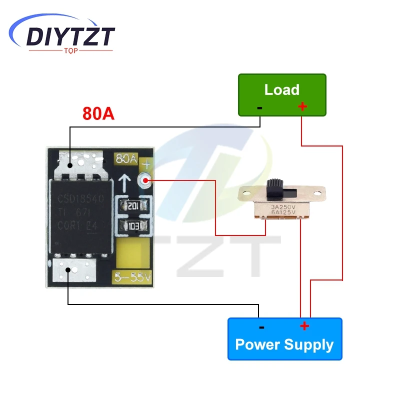 DIYTZT Mini عالية الطاقة MOS الزناد التبديل محرك وحدة تأثير المجال أنبوب PWM تنظيم لوحة التحكم الإلكترونية التبديل