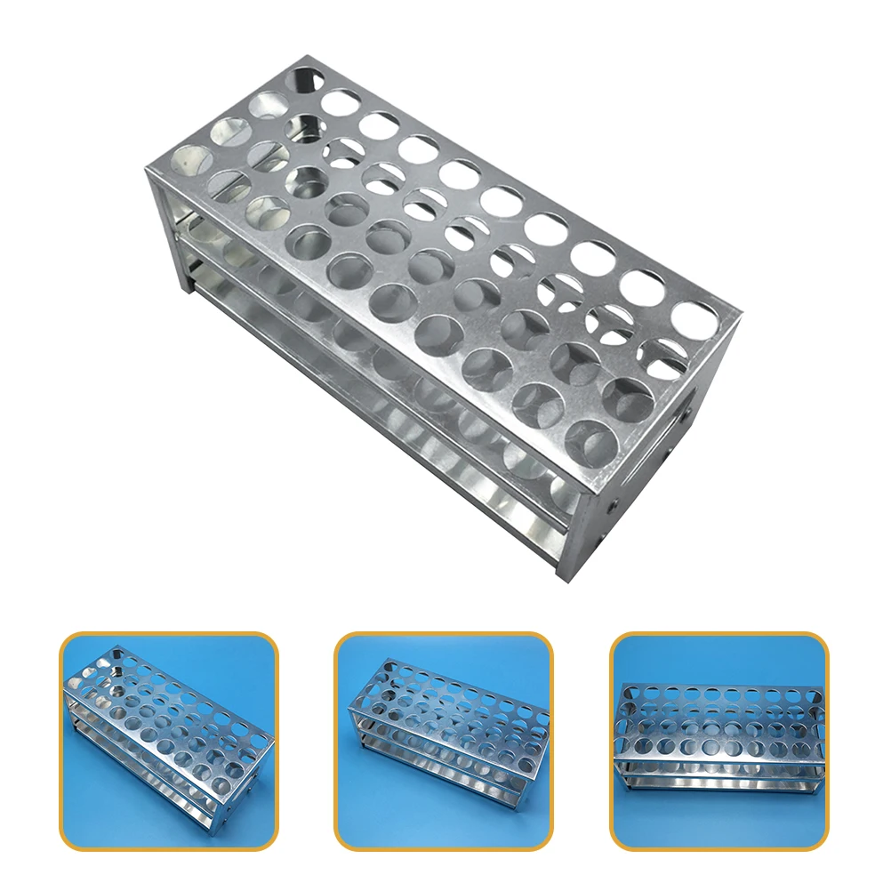 

Aluminum Test Tube Rack 40 Holes Tubes Holder Lightweight Lab Experiment Stand Storage Solution