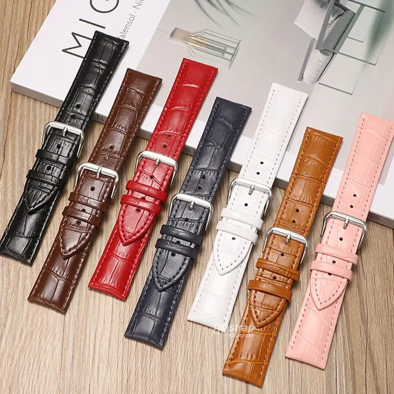 18/20/22mm Leather Strap for Samsung Galaxy Watch 5 4 40mm 44mm Watch4 Classic 42mm 46mm for Huawei Watch Band Amazfi Bracelet