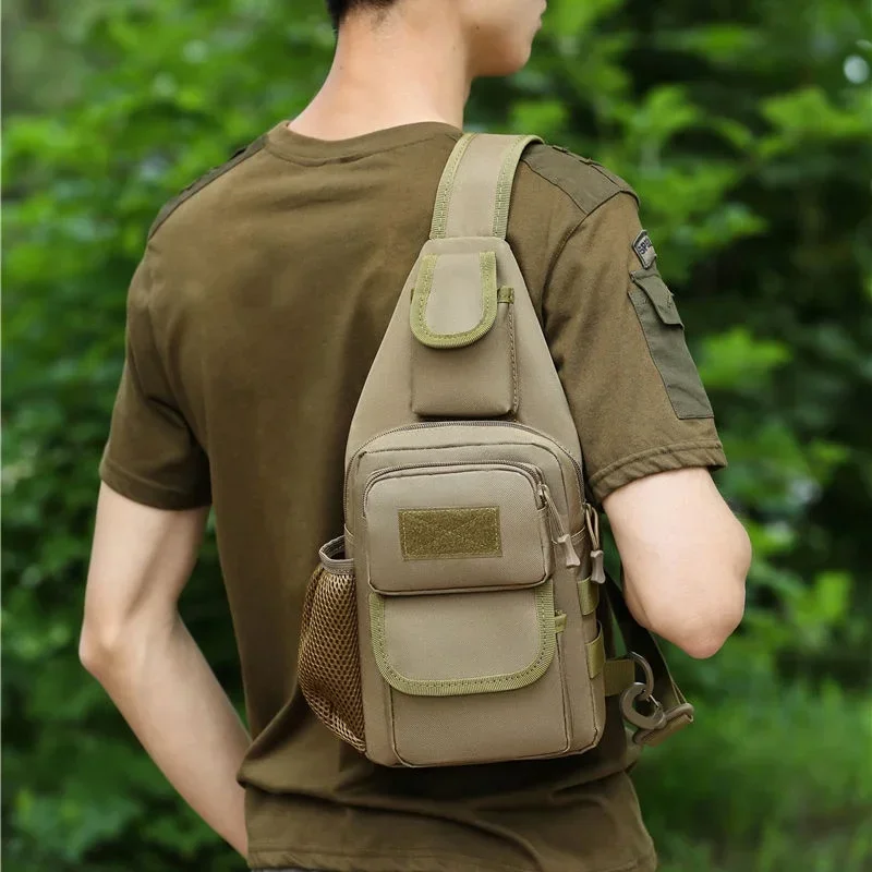 Men\'s Bags Casual Outdoor Sports Shoulder Messenger Bag, Multifunctional Chest Pack With Water Bottle Pouch bolso hombre sac 슬링백