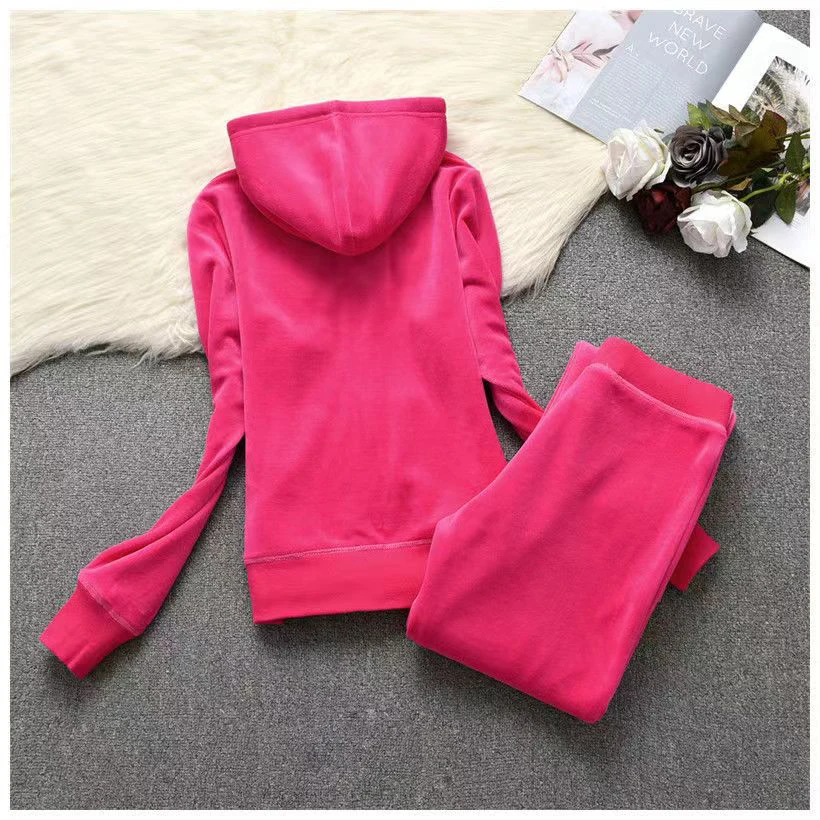 Women Jogging Clothing 2 Pieces Set Casual Velvet Tracksuit Elegant Women\'s Sets Velours Jogger Set Womens