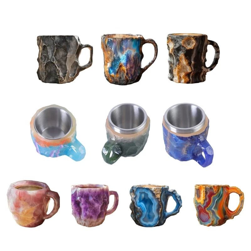 

Mineral Crystal Coffee Mug Crystal Cup with Handle Colorful Cups Multifuntional