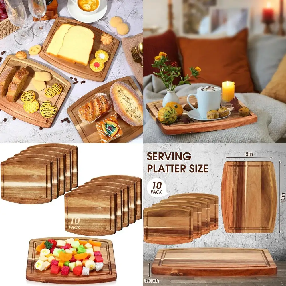 

Set of 10 Acacia Wood Boards for Laser Engraving, 8x10 Inches, Ideal for Dinner Plates, Chopping Boards, and Party Gifts
