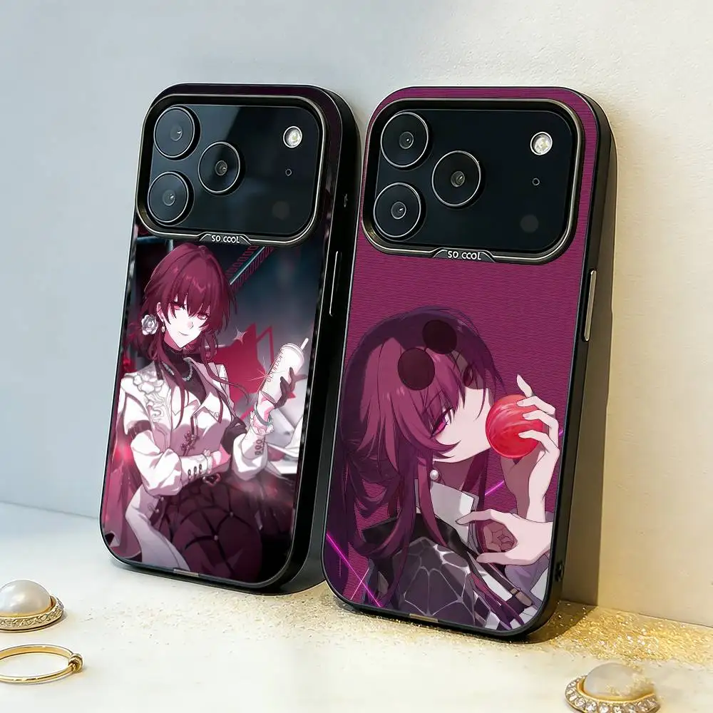 

Honkai Star Rail Game Kafka Phone Case For iPhone17 16 15 14 13 12 Pro Max Grey Black Matte Laser Metallic Aurora Funda
