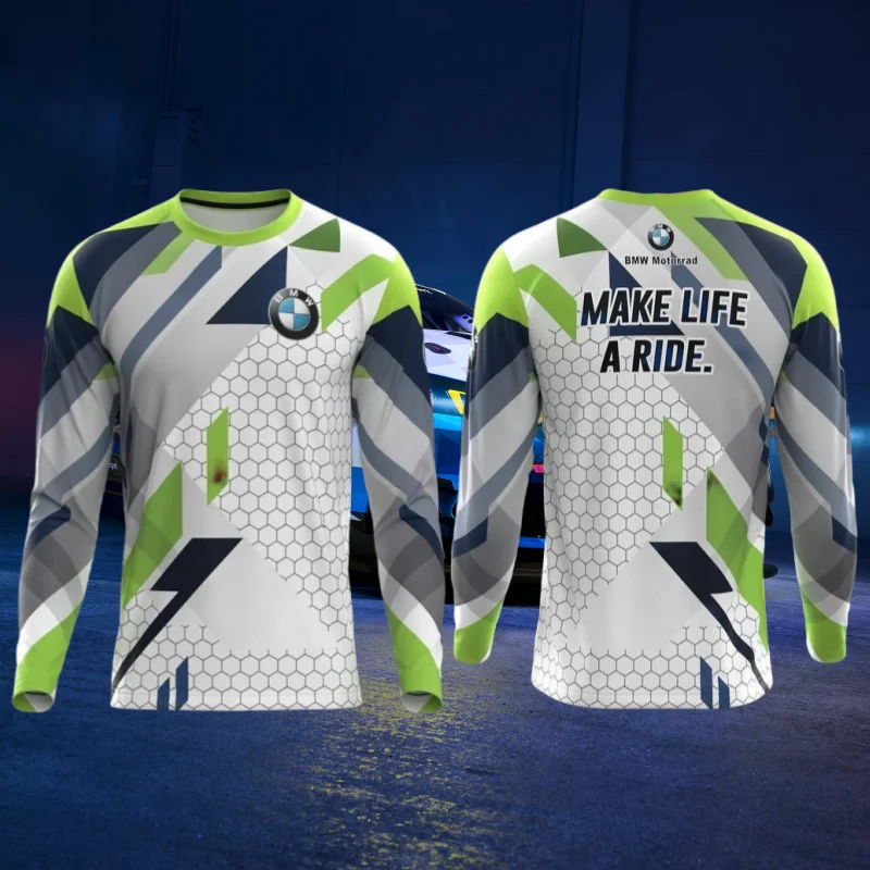 

New 2025 BMW Men's Quick-drying Long-sleeved High-end Luxury Car Sports Brand T-shirt Comfortable Casual Off-road Motorcycle Top