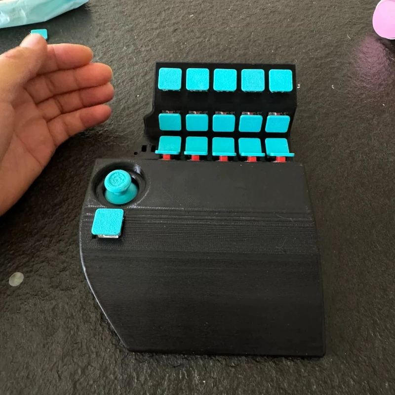 Custom NEW One Hand Curved Gaming Keyboard Wired Joystick QMK Ergonomics Change Keys Online for Gaming Teclado Gift