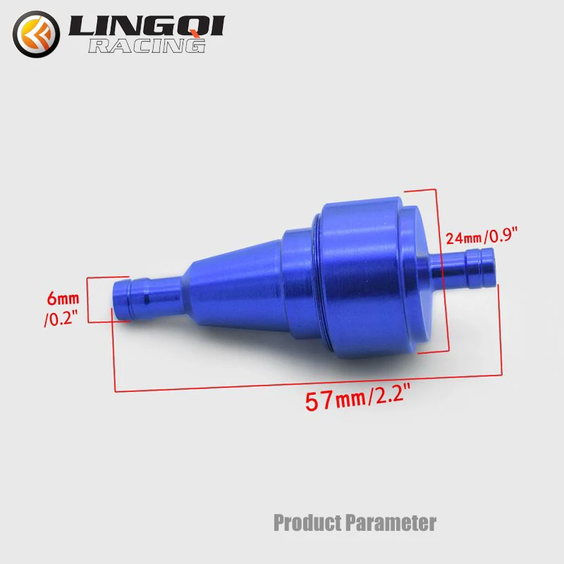 LINGQI Pit Dirt Bike Oil Filter Motorcycle Fuel Petrol Gasolines Filter Aluminum Alloy Universal for Most Off-Road Motocross