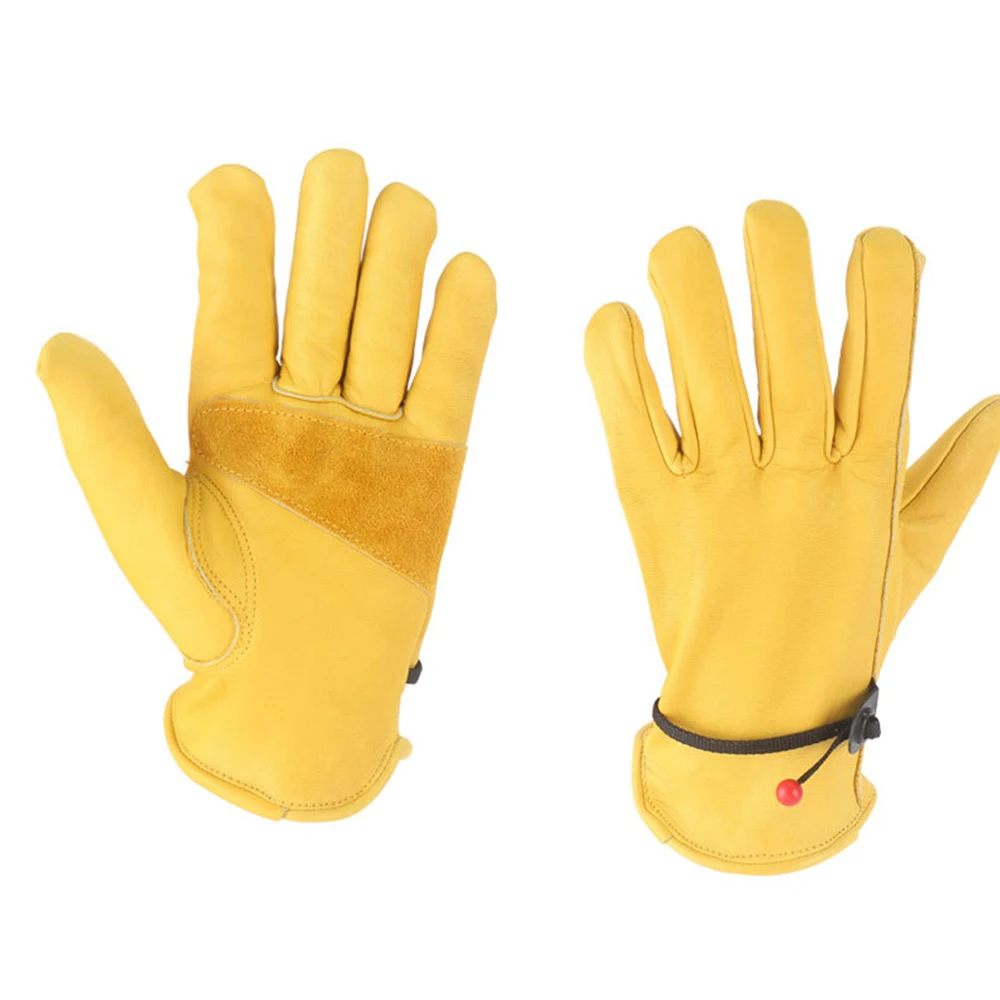 

1 Pair Yellow Cowhide Gloves Soft Sensitive Gloves Finger Guards for TIG Welding TIG Glove