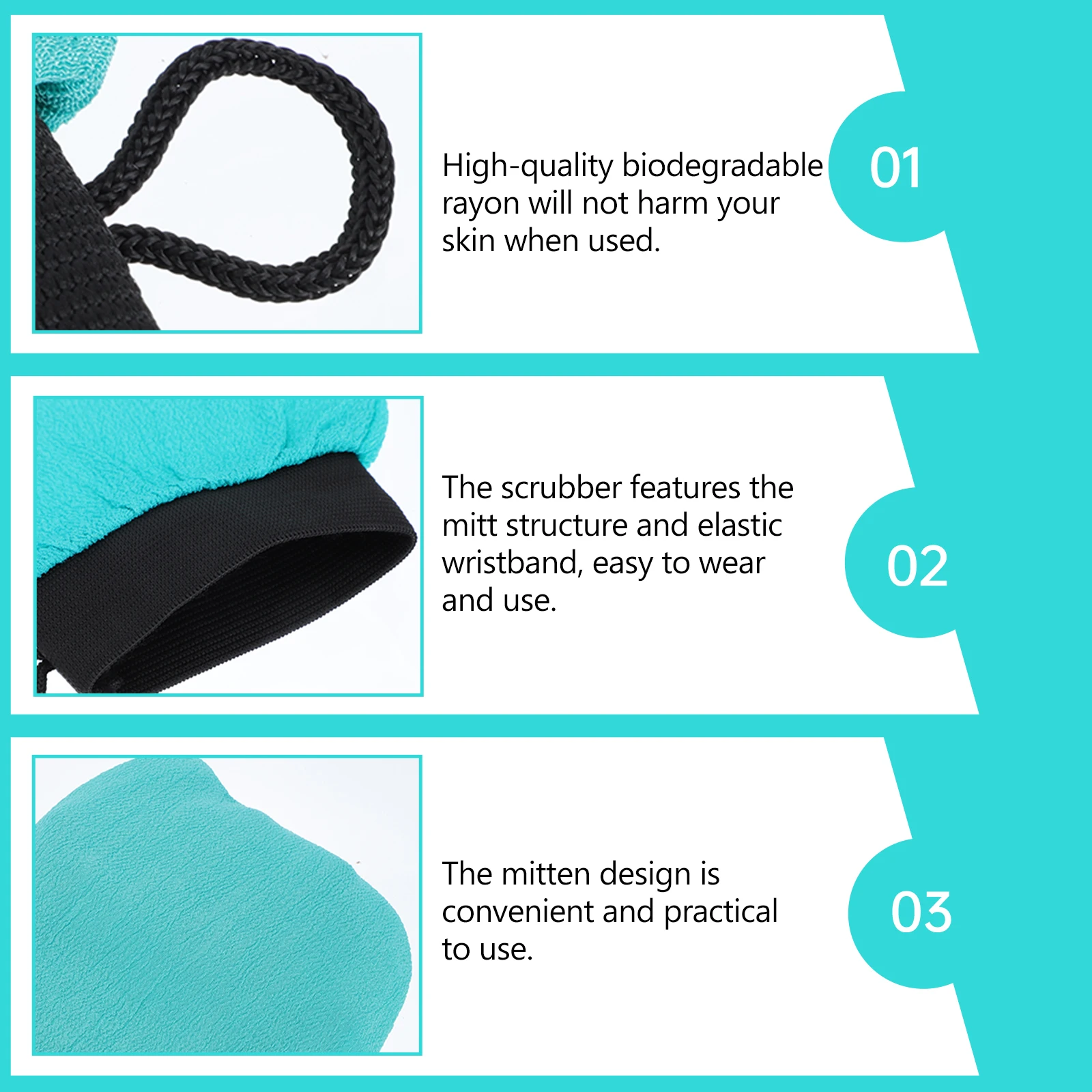 

4pcs Bath Mitts Rayon Exfoliating Foaming Shower Scrubber Home Use Cleansing Elastic Wristb Spa Bath Tools