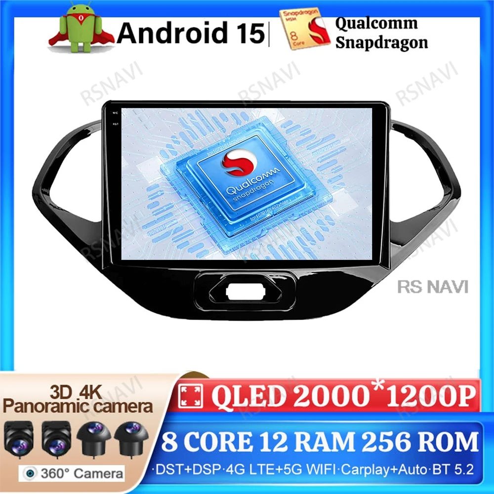 Android 15 Radio del coche para Ford FIGO KA 2015 2016 2017 2018 2019 2020 navegación Multimedia DVD estéreo GPS 4G LTE Qualcomm DSP BT