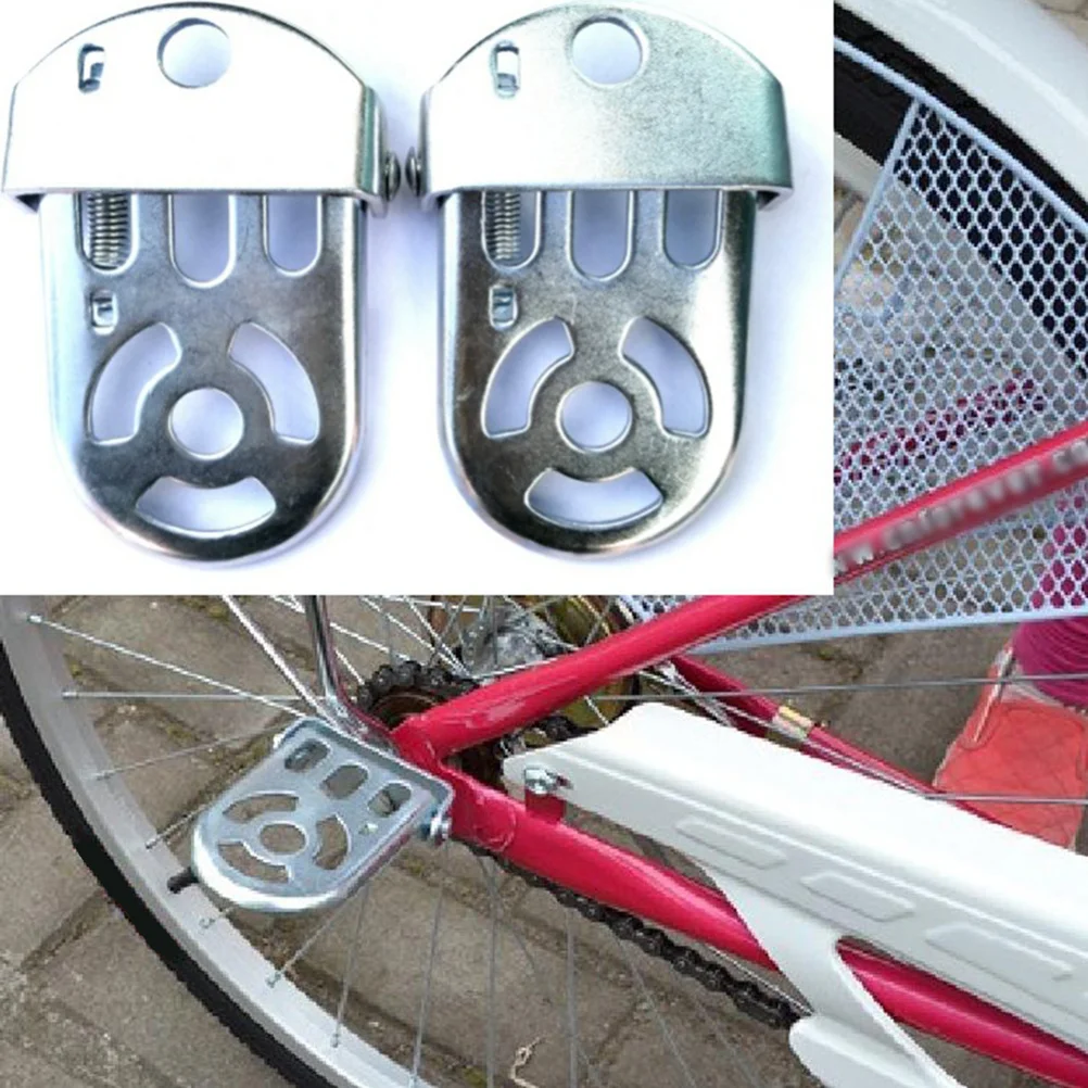 

1 Pair Bike Folding Foot Peg Steel Durable Back Seat Pedal For Comfortable Footrest Suitable Mountain Bicycle Easy Foldable