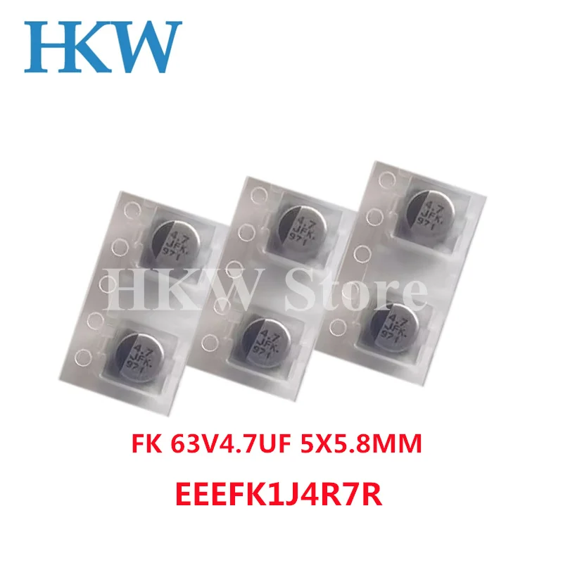 

50PCS FK 63V4.7UF Volume 5X5.8MM SMD Electrolytic Capacitor EEEFK1J4R7R 4.7UF 63V NEW