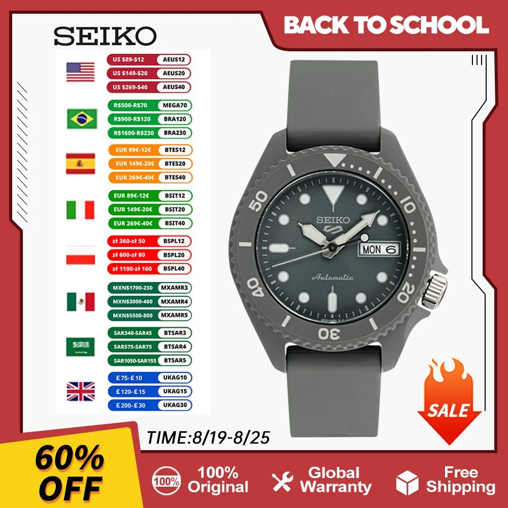 

Original New SEIKO 5 Mechanical Automatic Watch Fashion Leisure Watches for Men 10Bar Waterproof Luminous