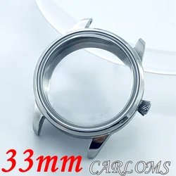 Top 33mm Ladies NH35 NH36 NH38 NH39 NH70 NH72 Watch Case Silver Solid Stainless Steel Arched Glass