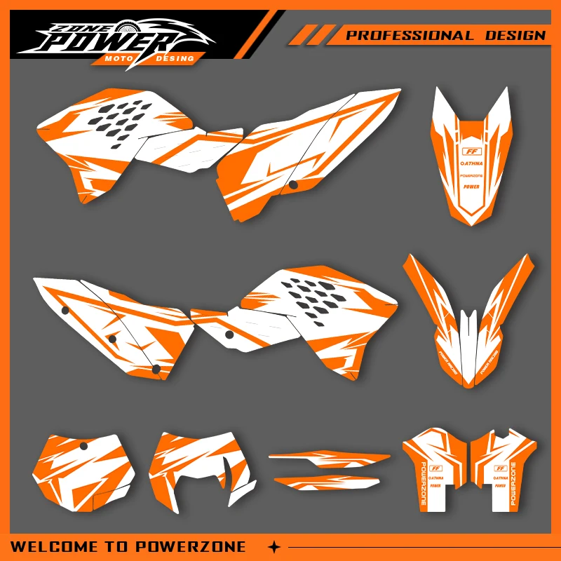 

POWERZONE Мотокросс для KTM SXF 2007 2008 2009 2010 EXC 2008 2009 2010 2011, графическая фоновая наклейка, наборы наклеек по индивидуальному заказу 10