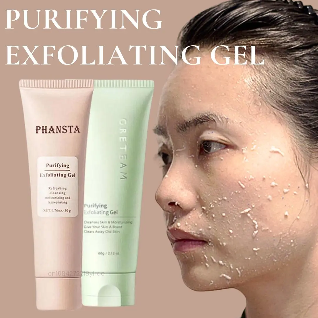Gel exfoliante facial para limpieza profunda de poros, elimina la piel muerta, purifica, exfolia suavemente, controla la grasa, hidrata, cuidado de la piel