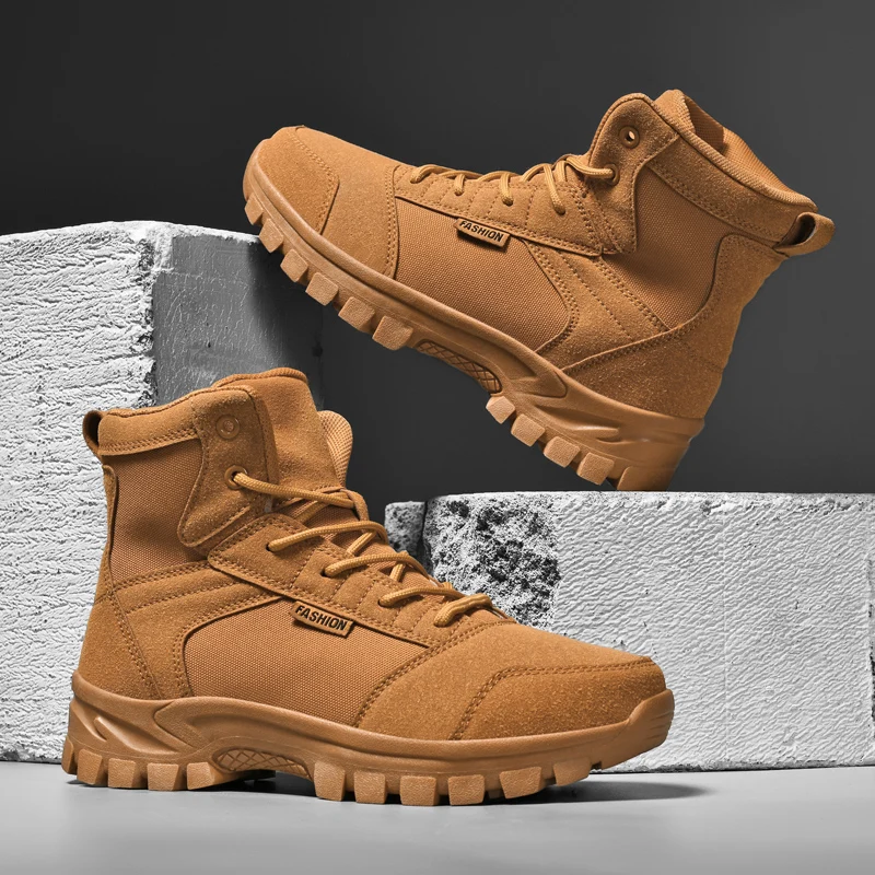 YRZL Men's Hiking Boots  Waterproof Anti Slip Trekking Shoes Mens Mountaineering Boots Outdoor Adventure Footwear Comfortable