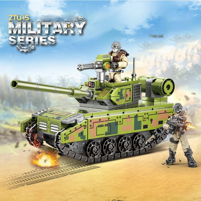 

Military Warship Series Boy Puzzle Block Toy Force Action Tank Model SWAT Soldier Minifigs Weapon Brick Toys For Child Kids Gift