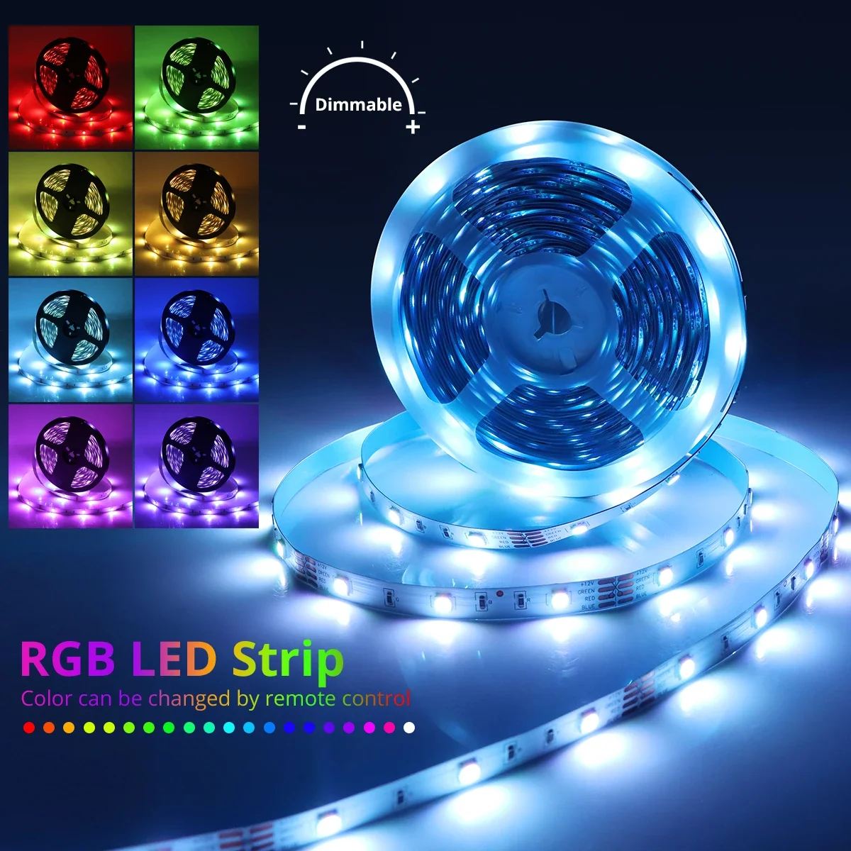 แถบไฟ LED Wi-Fi RGB ความยาว5ม. 10ม. 15ม. 20ม. สมาร์ทโฮมหรี่แสงได้ควบคุมรีโมทแอปด้วยเสียงสำหรับ Tuya/smartlife APP Alexa Google