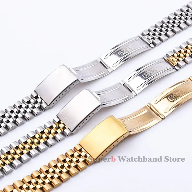 منحني نهاية حزام معدني ل رولكس 18/19/20/21 مللي متر الساعات الصلبة سوار فولاذي غير قابل للصدأ سلسلة DATEJUST الرجال سوار إكسسوارات