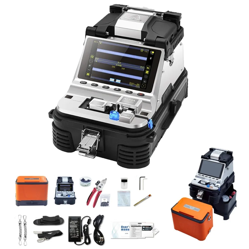 

SM&MM Automatic Intelligent Optical Fiber Fusion Splicer Optical Fiber Welding Splicing Machine & Fiber Cleaver Kit (AI-10)