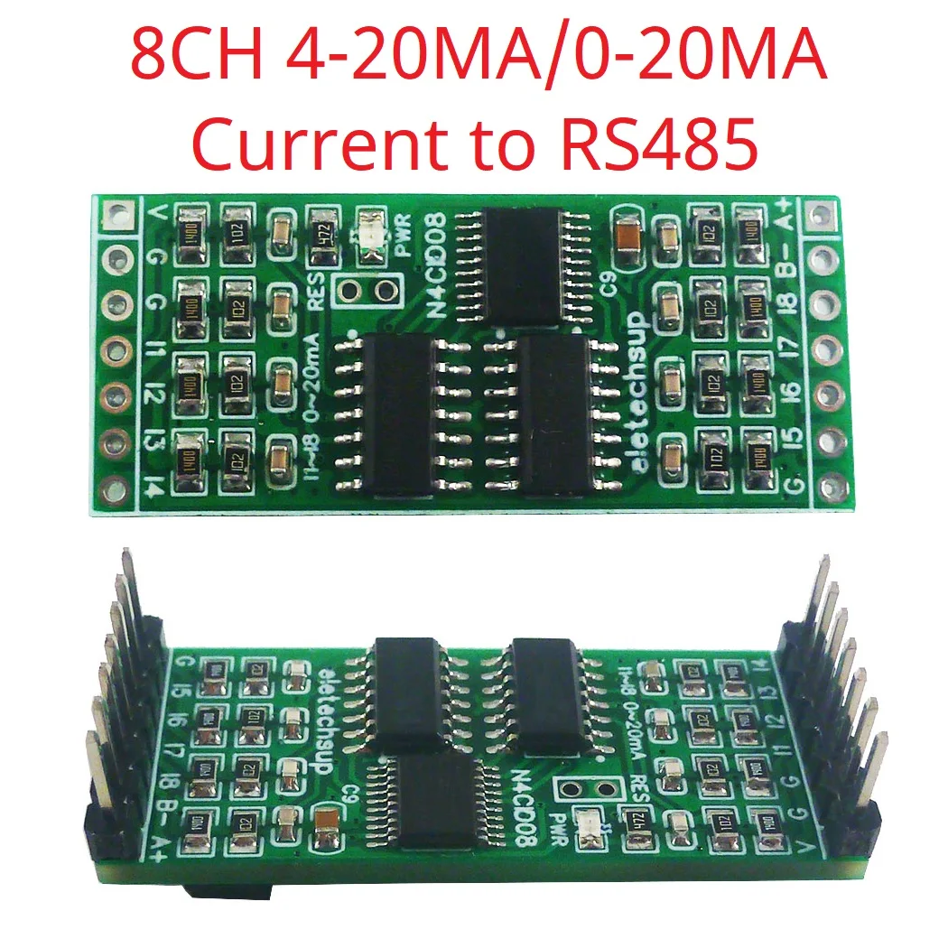 8AI Current Sensor Converter RS485 Analog Collection MODBUS RTU PLC Remote IO Expansion Core board 4-20MA/0-20MA 5V 12V 24V