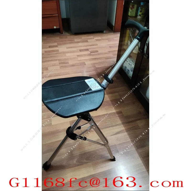 Crutches Semi-automatic Foldable Crutch Stool The Elderly Folding Stool The Elderly Crutches Folding Stool Dual-purpose Part