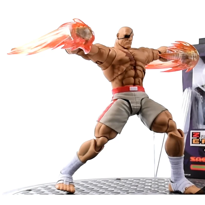 Figura de Anime 100% Original, Storm Collectibles, Storm Arena, Street Fighter Alpha 3, Sagat, Edición Exclusiva del Evento, 1/12, Blanco y Rojo