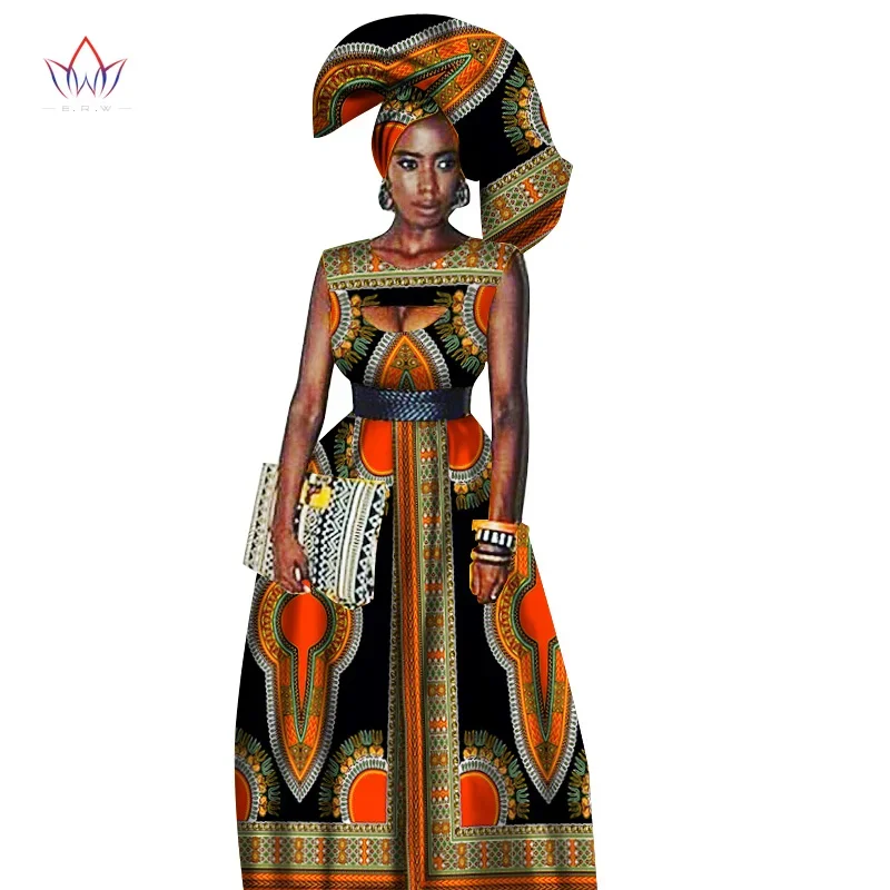 

Traditional African Women Clothing African Print Wax Custom Long Dresses for Women Africa Women Clothing Dashiki Dresses WY1871