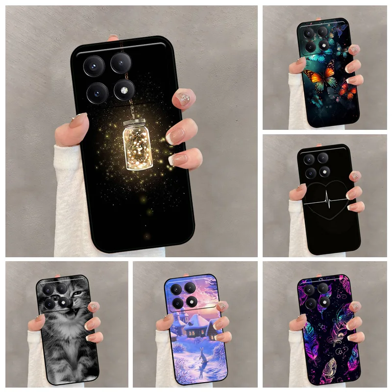 Poco X6 Pro Fundas 케이스 X6 Neo TPU 실리콘 전화 Coque 커버 Xiaomi Poco M6 4G 5G M6 Plus 충격 방지 소프트 범퍼 쉘
