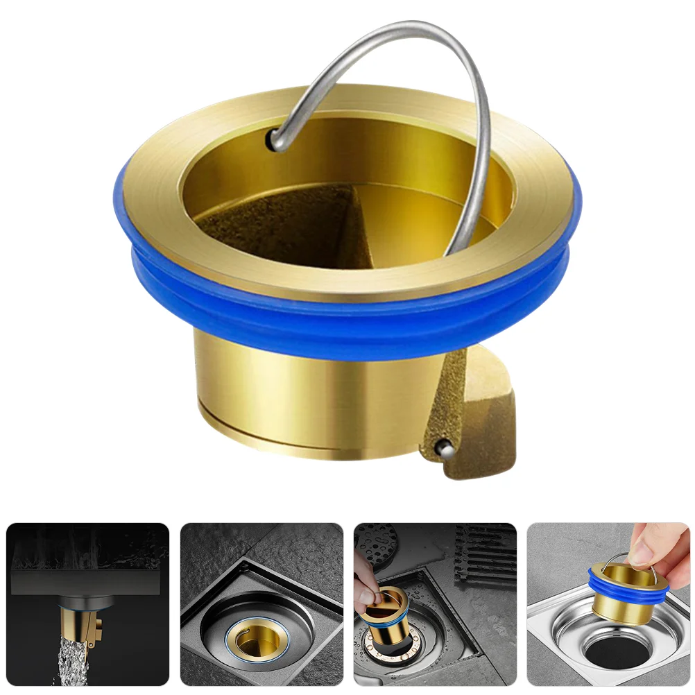 Bathroom Copper Floor Drain Core Filter Plug Bathtub Odor Proof Backflow Preventer Shower All Bronze