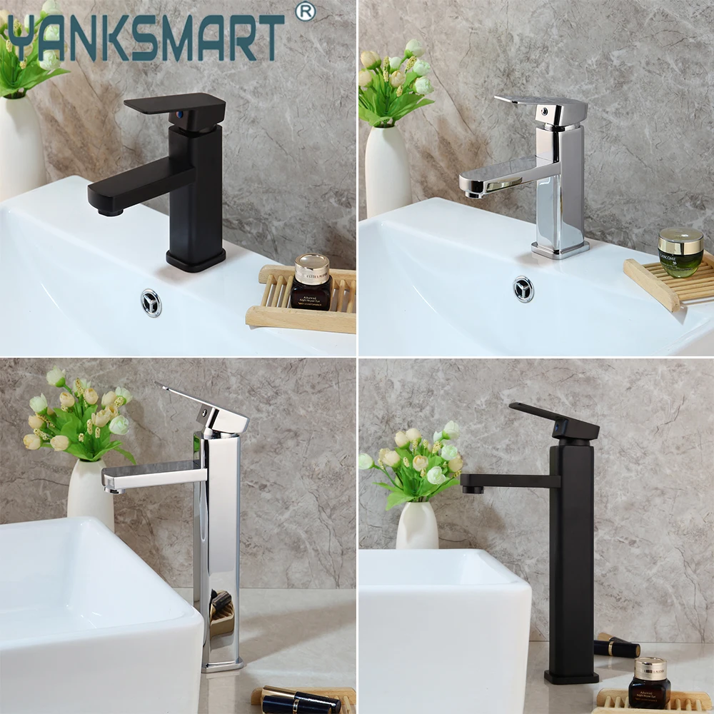 

YANKSMART Luxury Washbasin Bathroom Faucet Single Handle Deck Mounted Bathtub Faucet Single Hole Hot And Cold Mixer Water Tap