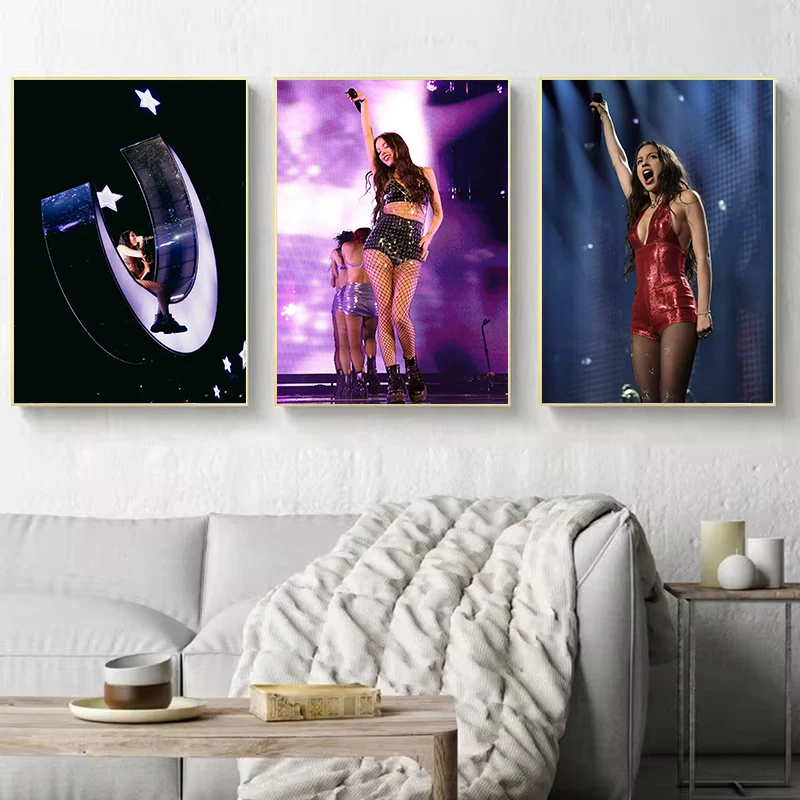 Pop Singer O-Olivia-Rrodrigo Guts Tour Asthetic Poster and Prints Canvas Painting Wall Art Pictures Home Dorm Decor Gift